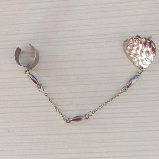Ατσάλινο σκουλαρίκι silver heart.