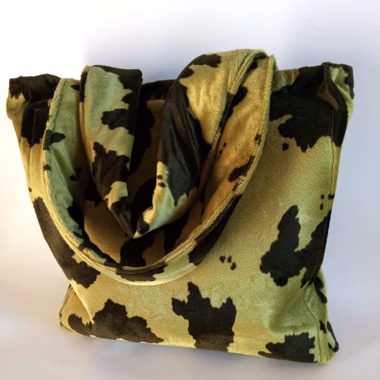Χειροποίητη τσάντα ώμου tote animal print