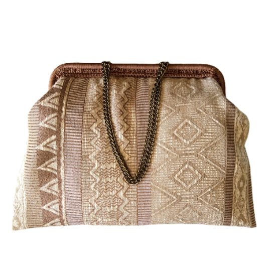 Χειροποίητη τσάντα χειρός και ώμου clutch από ύφασμα
