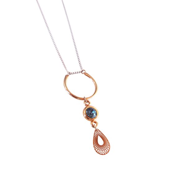 SWAROVSKI HALF CICLE CRYSTAL BLUE 1