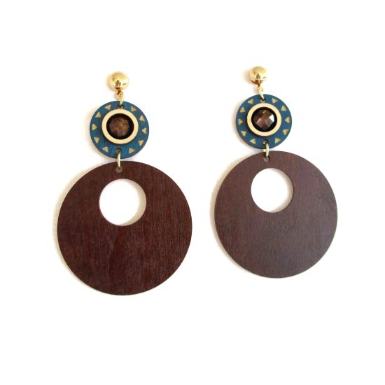 WOODEN ETHNIC BLUE BROWN CICLE